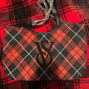 Victoria's Secret Red and Black Plaid Shoulder Bag